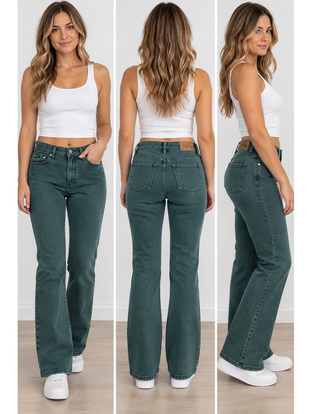 Vintage Express Bleus Green Bootcut Jeans 11/12 R Y2K 100% Cotton